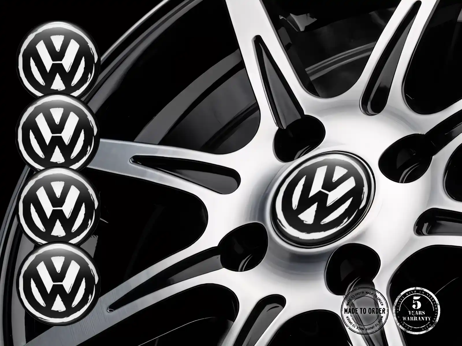VW Pegatinas de Rueda Estilo Mejora Cúpula Epoxi
